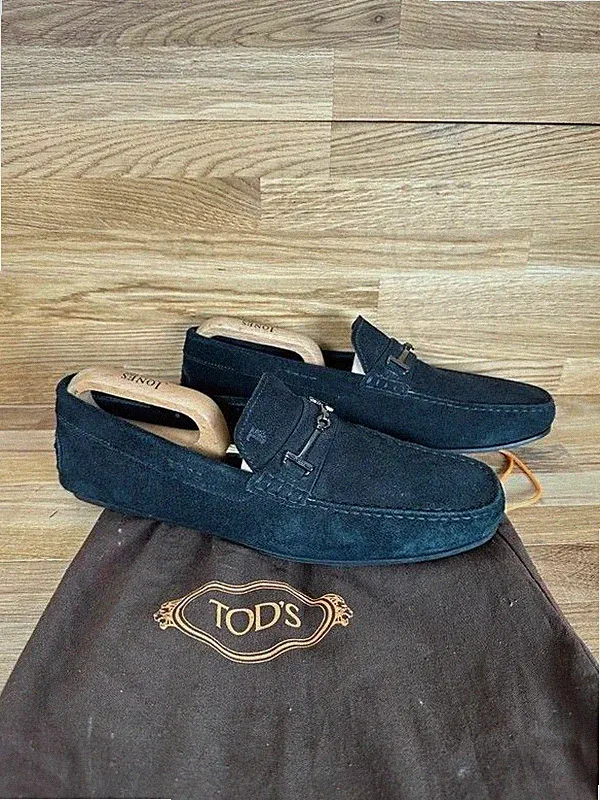 Tod's Herren Schwarz Wildleder Horsebit Driving Halbschuhe Gommino Driving Schuhe UK 9 EU 43