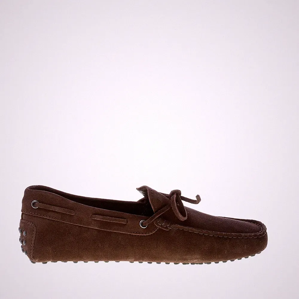 TOD'S herren schuhe Dunkelbraun suede gommini gurt loafer XXM0GW05470RE0S800