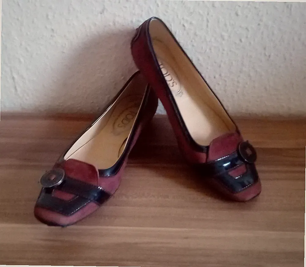 TOD'S Italy * DAMEN LUXUS MOKASSIN LOAFER SLIPPER SCHUHE " bordeaux * Gr. 37