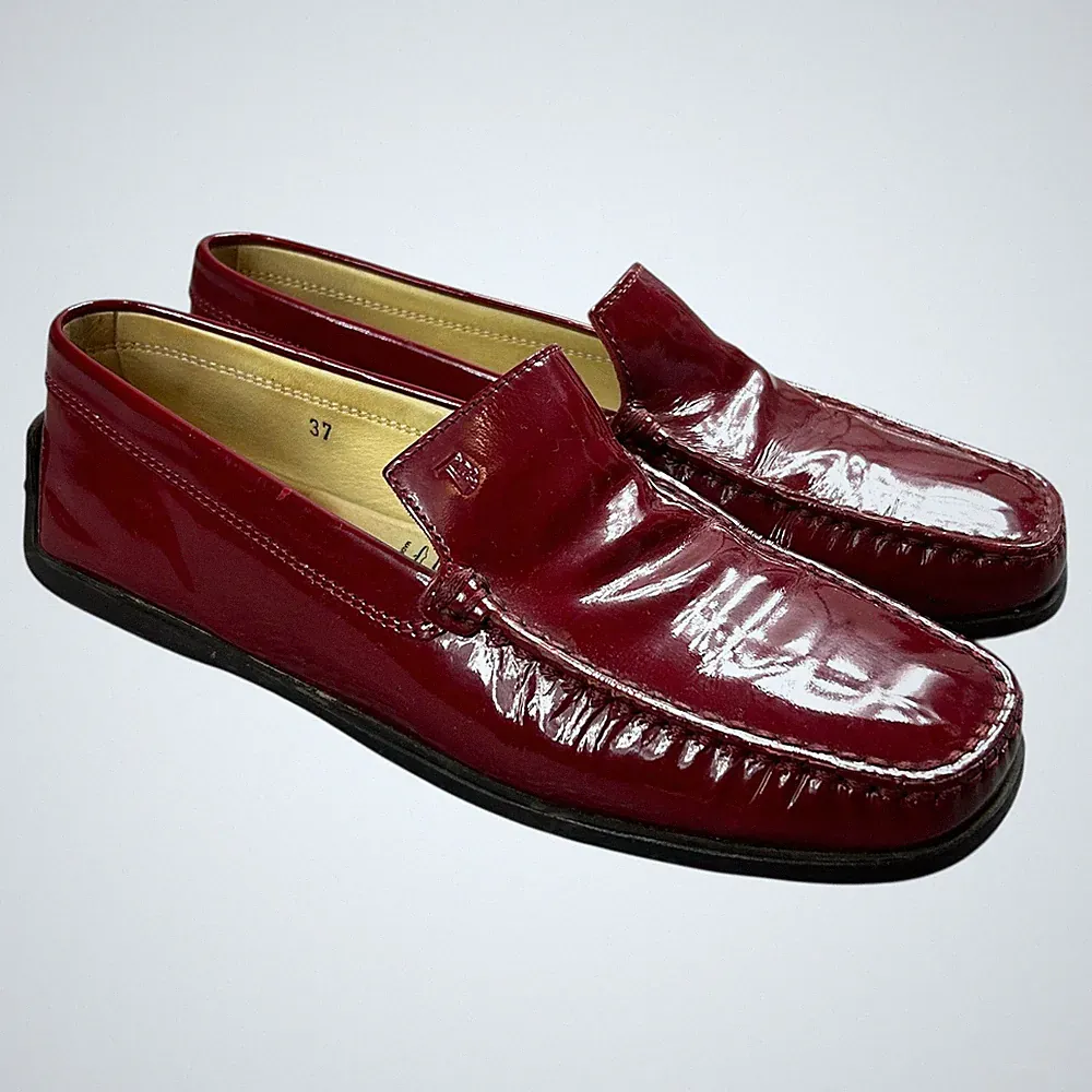 Tod’s Lackleder Loafer Rot Damen Gr. 37 Ballerina Flats Made in Italy