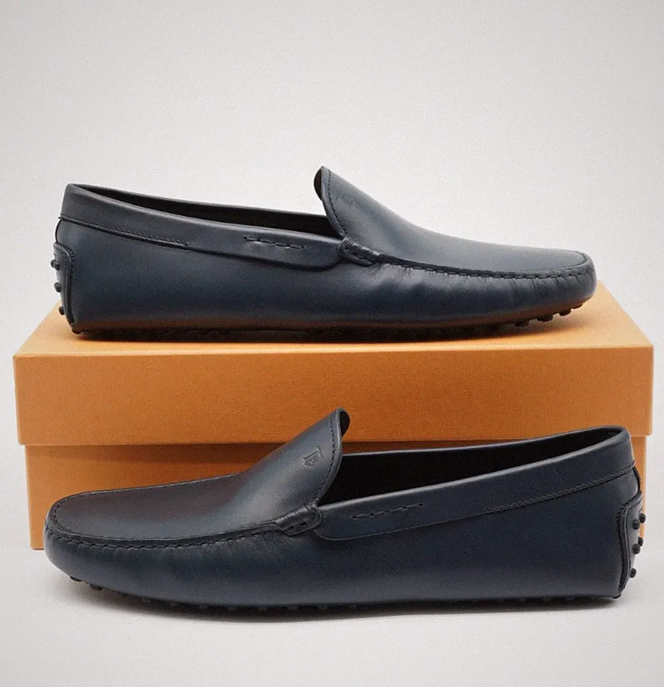Tod's Leder Halbschuhe Driving Drivers Schuhe blau UK 10,5 US 11,5 EU 44,5 9333G