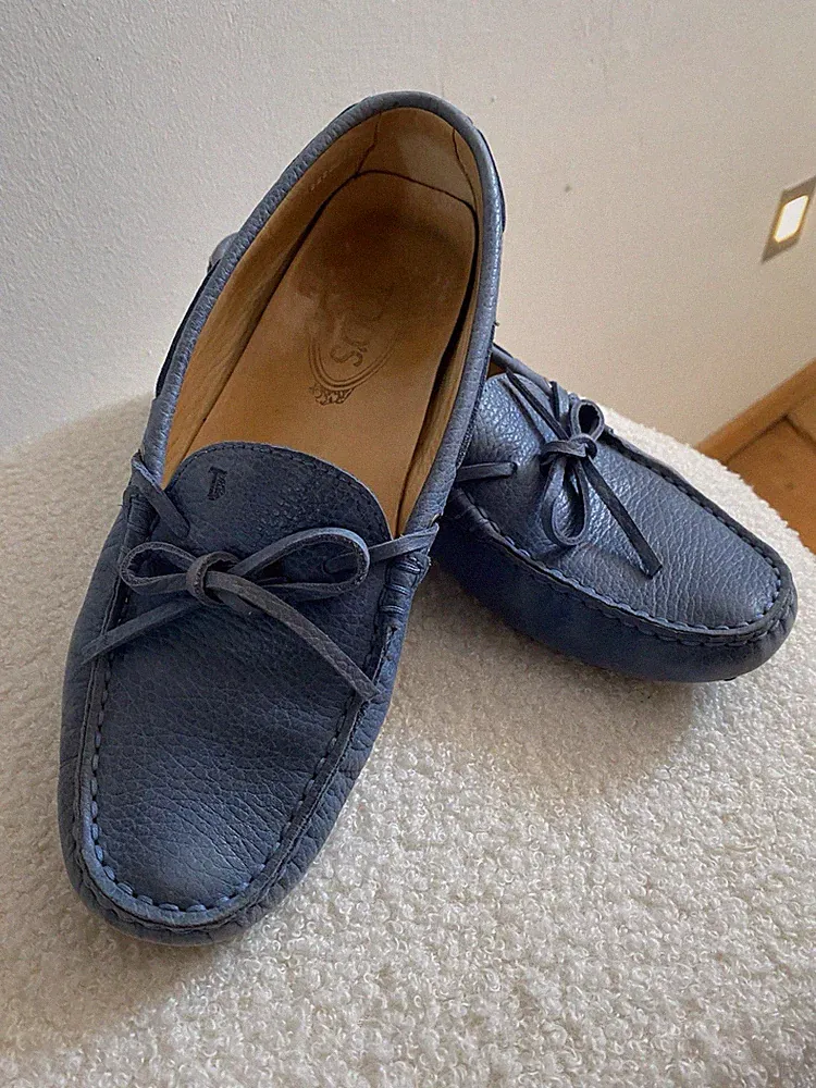 TOD‘s Leder Loafer Gommino Halbschuhe Blau Gr. 38,5 Damen