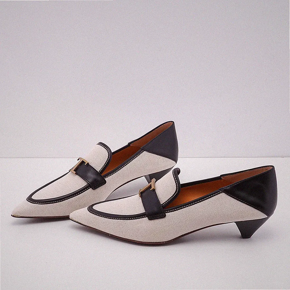 Tod's Loafer Ecru Leder Gr. 41 Damen Schuhe Cuoio T35 Cono 03H T Piatta