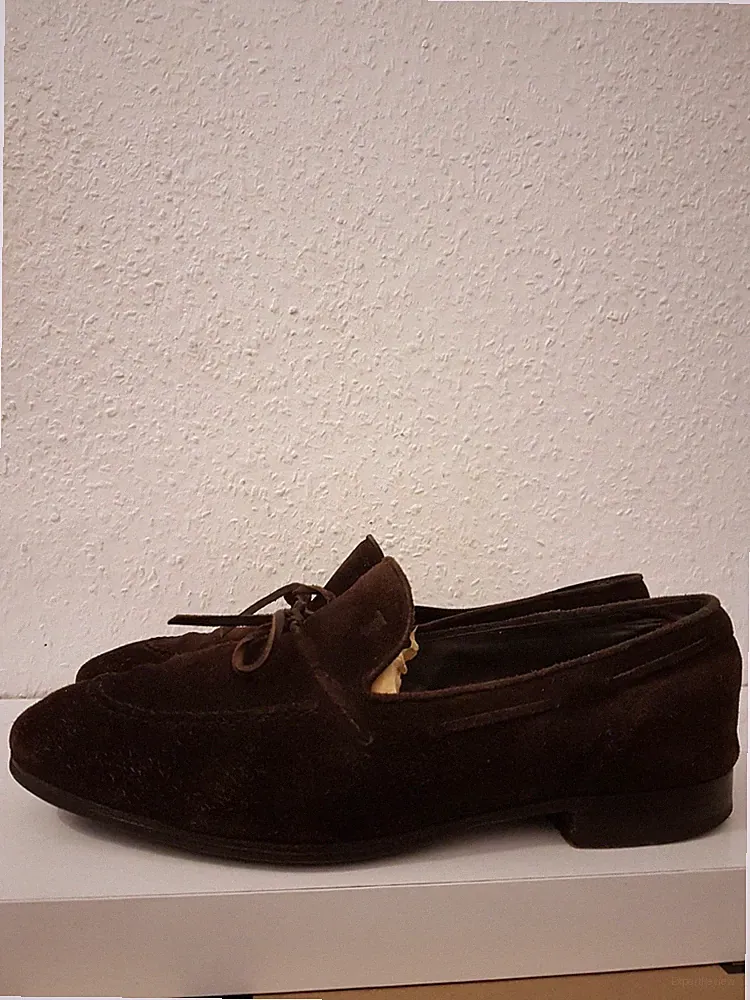 Tod's Loafer Herren Schuhe Grösse 43 Braun Vibram Veloursleder