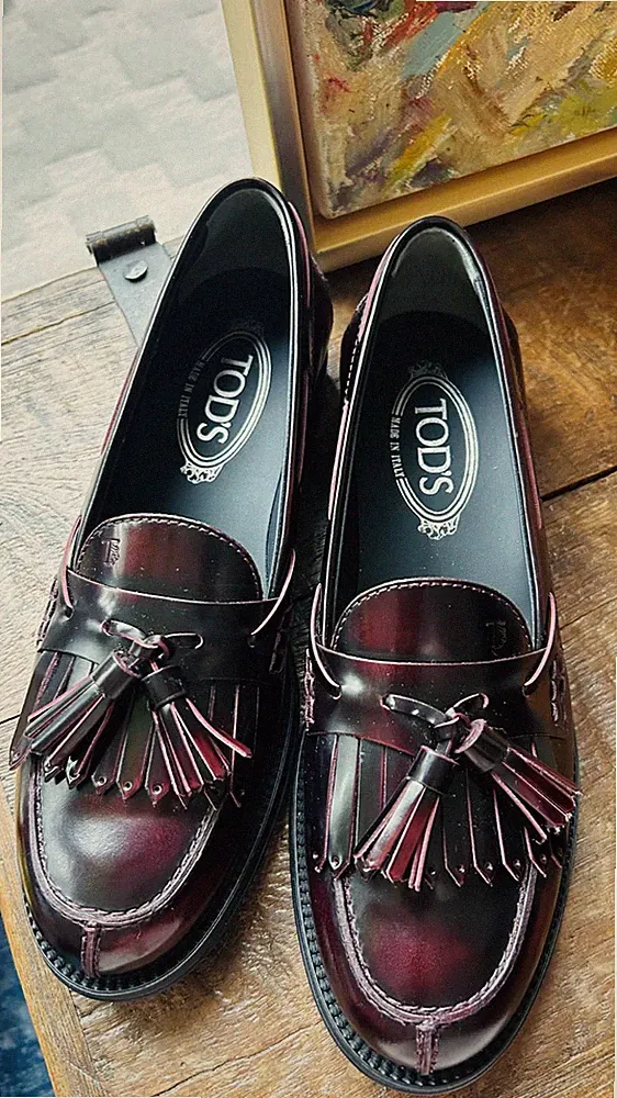 Tod's Loafer Slipper Fransen Quasten Bordeaux / Mosto – Gr. 38 – Neu mit Karton