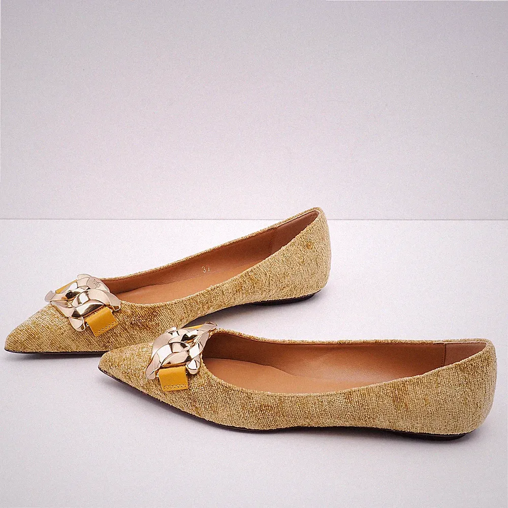 Tod's Loafers Gelb Gr. 37 EU Damen Slipper Mocas Catena Cuoio Leder Schuhe