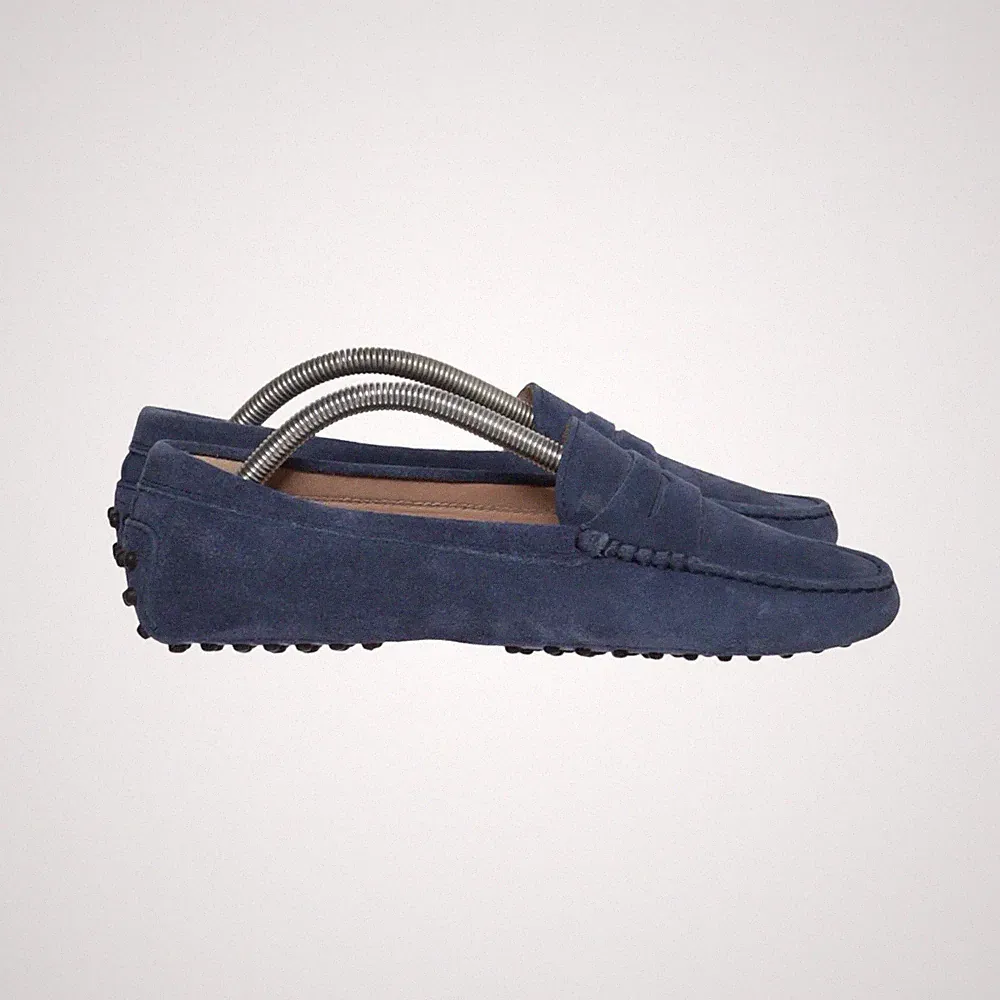 Tod's, Loafers, Größe: 37 1/2, model: gommino, Polyurethan, Blau, Damen #qMF