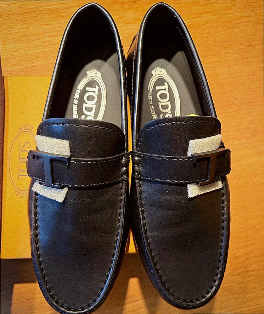 Tod's Mokassin, Loafer, Glattleder schwarz, EU 39,5, T-Schnalle, Gummisohle