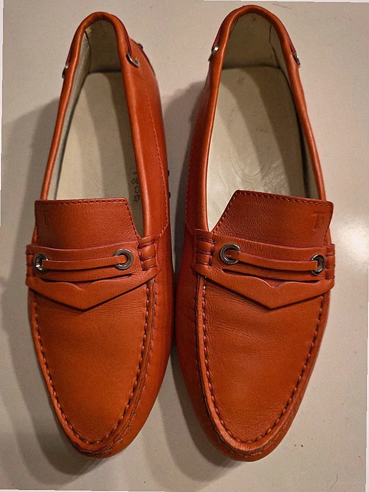 TOD'S Mokkasins Slipper Loafer Halbschuhe, Gr. 36, orange