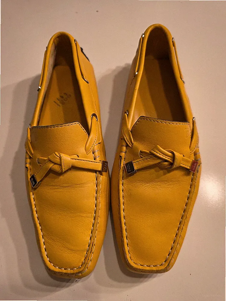 TOD'S Mokkasins Slipper Loafer Halbschuhe, Gr. 37, leuchtendes gelb