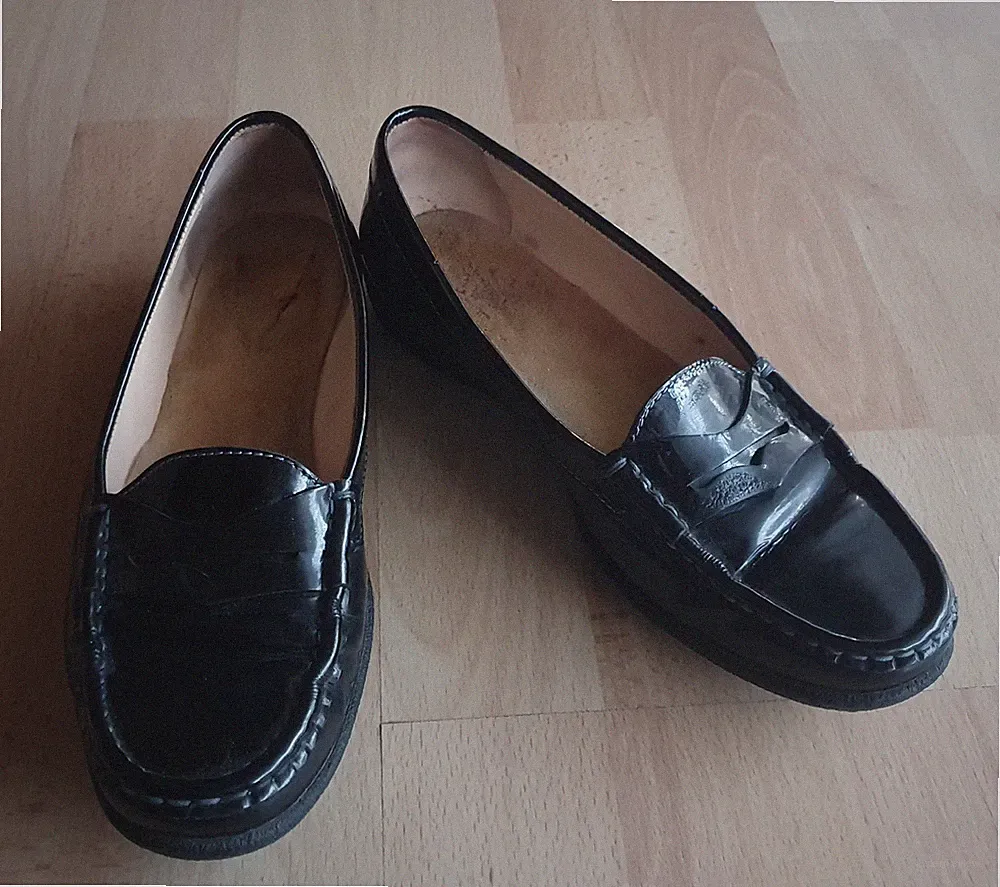 TOD'S Penny Loafer Gr. 36 Schwarz Lackleder | Mängel - Fehlende Innensohle