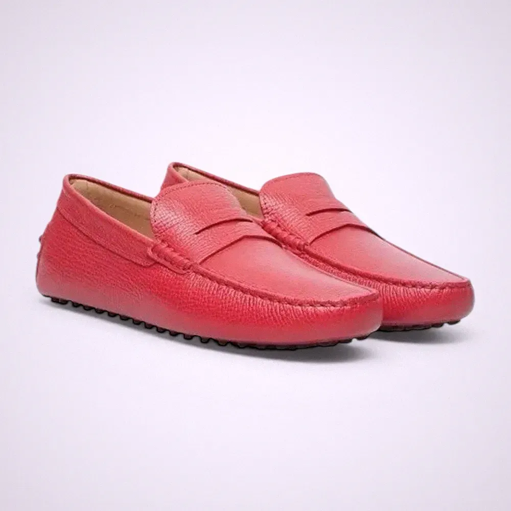 Tod’s Saffiano Leder Driving Halbschuhe Rot Schuhe Größe UK 8,5 Made in Italy