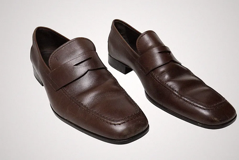 TOD'S Shoes Herren UK 8.5 Braun Pull-On Square Toe Loafer Low Top
