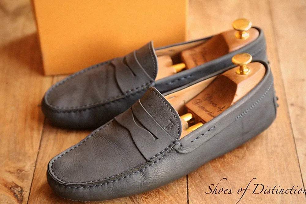 Tod's Tods blau Nubukleder Fahrschuhe Halbschuhe Herren UK 7 US 8