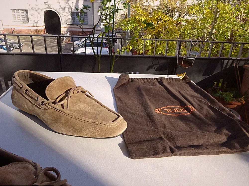 TOD`S TODS Her Schuhe Slipper Loafer Wildleder Beige Italy Gr.41,5(UK7,5) f.Neuw