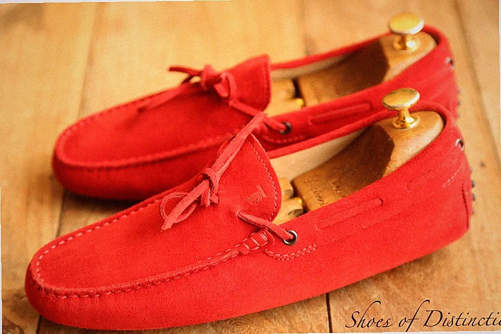 Tod's Tods Rot Wildleder Halbschuhe Fahrschuhe Herren UK 6 US 7 EU 40