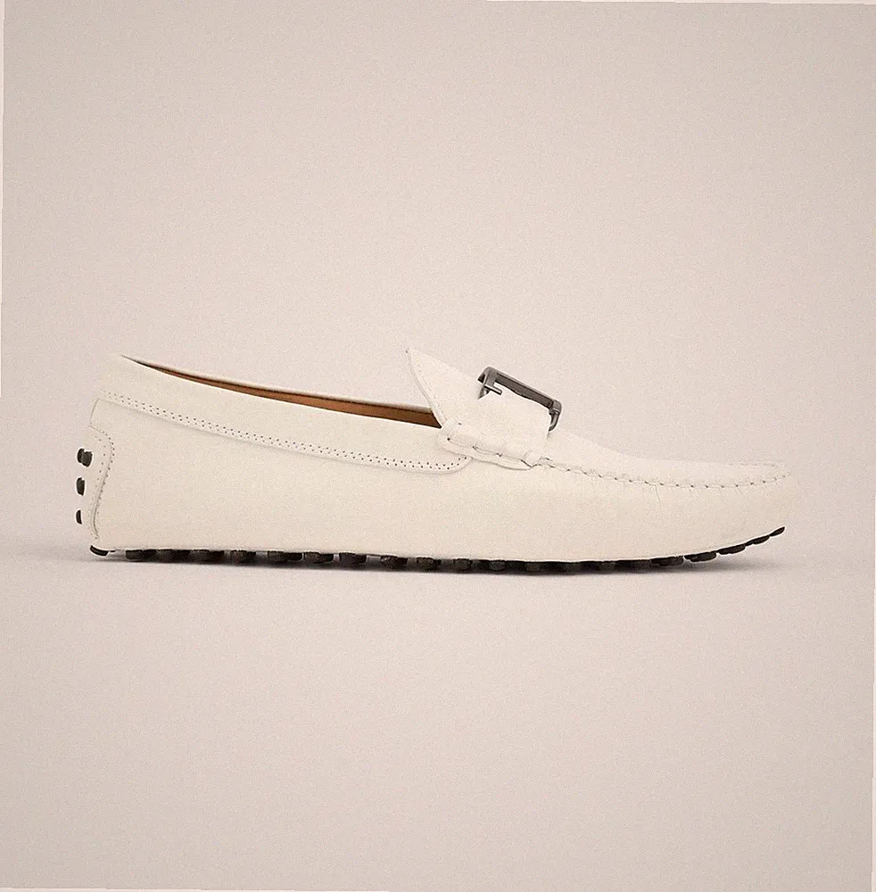 Tod’s weiße Leder Fahrschuhe Halbschuhe Größe 9
