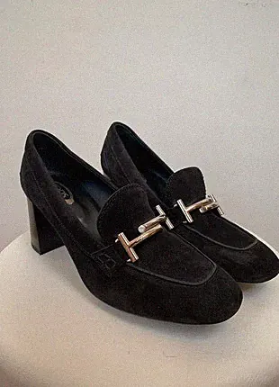 Tod's Wildleder Loafer-Pumps Schwarz Gr. 39 – Quiet Luxury