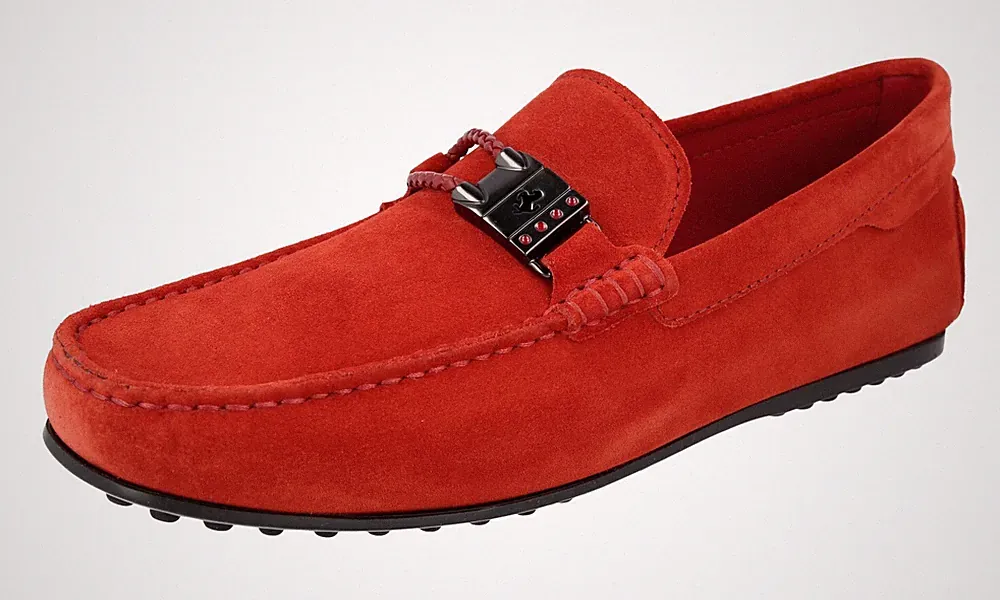 TOD'S x FERRARI Gommino Wildleder Loafer Mokassins XRM0LR0Y890RE Rot NEU - 6 40