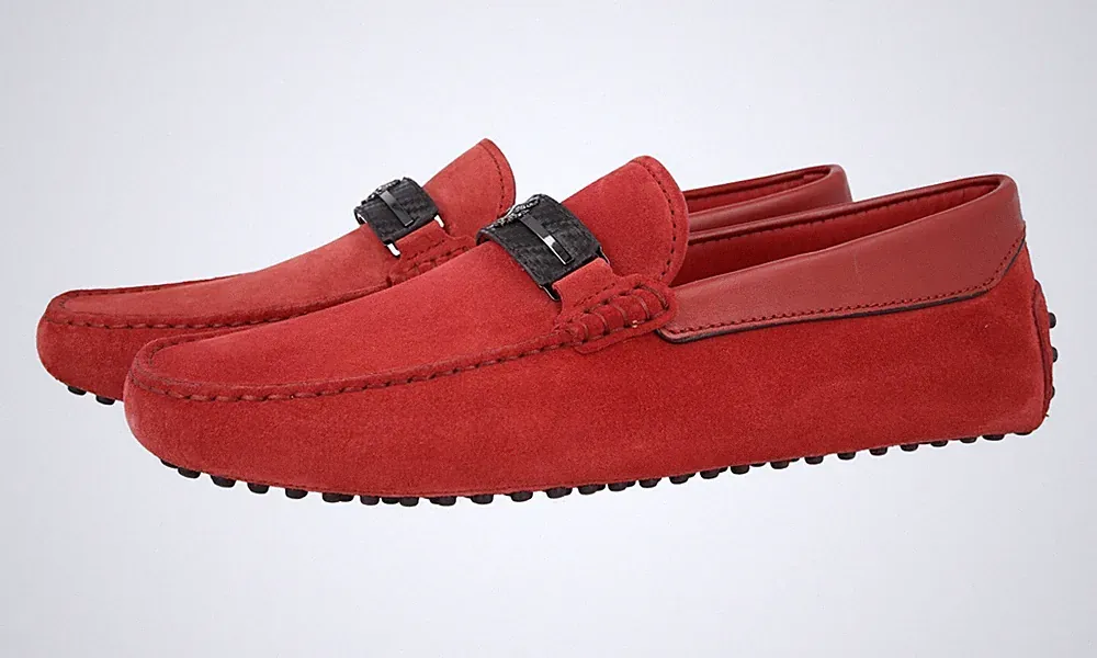 TOD'S x FERRARI Wildleder Loafer Gommino XRM0GW0P760D6R067Y Rot NEU - 6 40