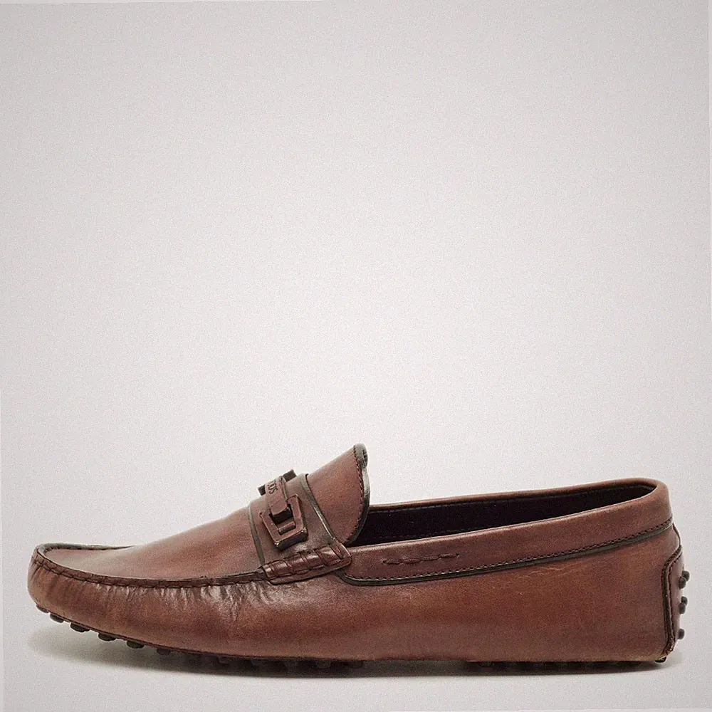 Tods Größe 43 braune Leder Penny Loafer