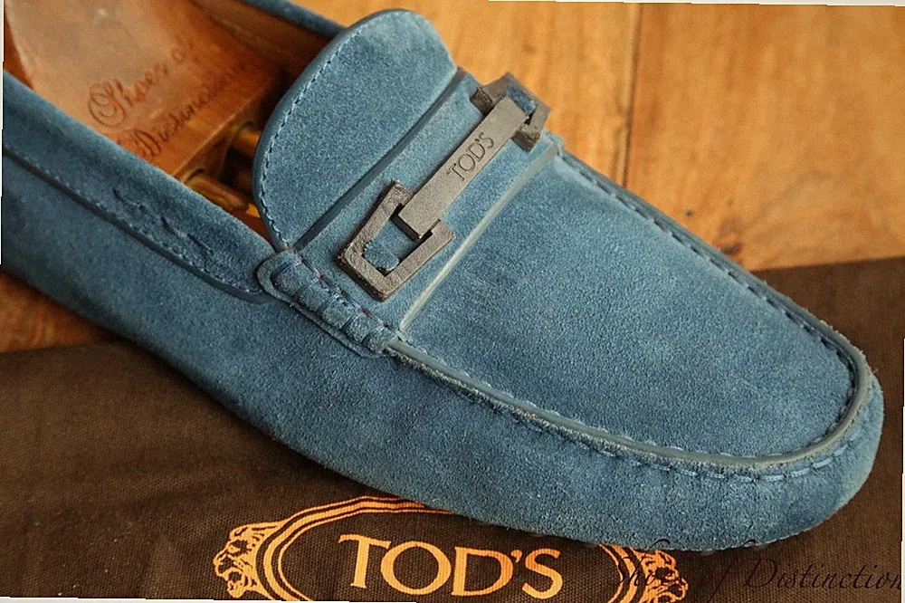 Tods Tod's Blau Wildleder Fahrschuhe Halbschuhe Herren UK 8 US 9 EU 42