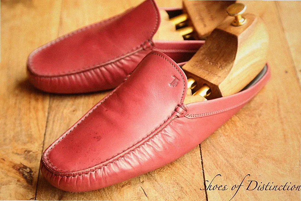 Tods Tod's Burgund Leder Pantoletten Halbschuhe Schuhe Herren UK 10,5 US 11,5 EU 44,5