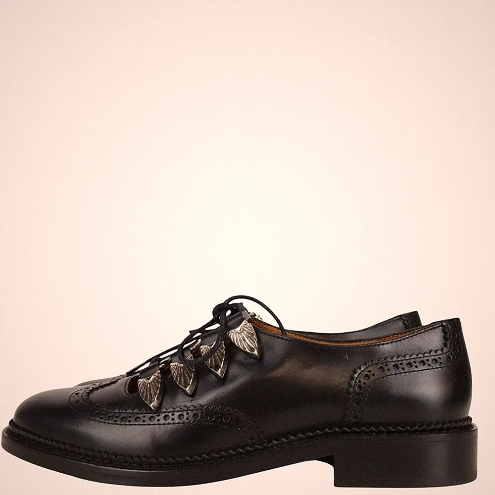 Toga Damen Schuhe Loafers Gr. 39 Schwarz Leder Halbschuhe Mokassins