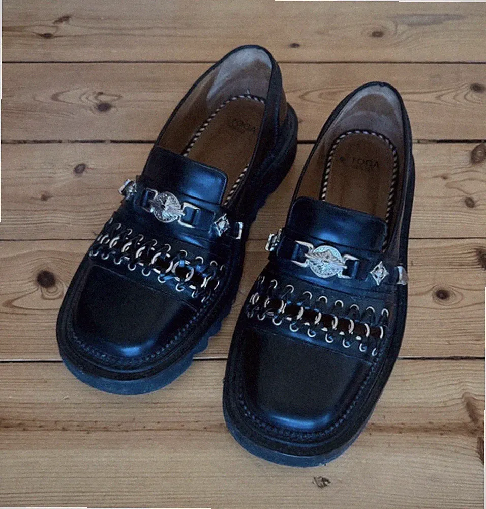 TOGA Virilis Slipper Loafer Leder Schwarz EU 44