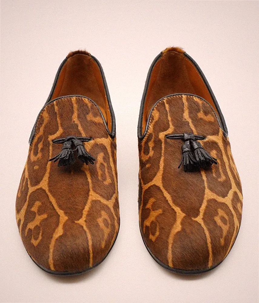 Tom Ford Herren Halbschuhe Nicolas Leopardenmuster Quaste Braun Schwarz UK 9 US 10 EUR 43