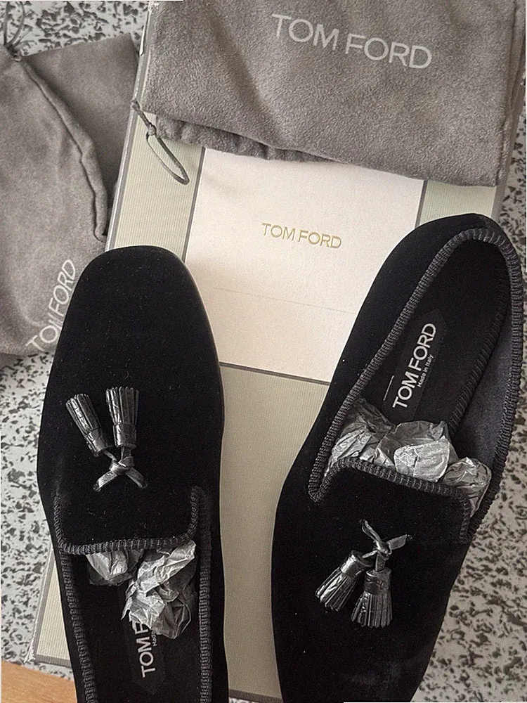 Tom Ford Loafers 41 (7) Mokassins Velvet Slippers William new
