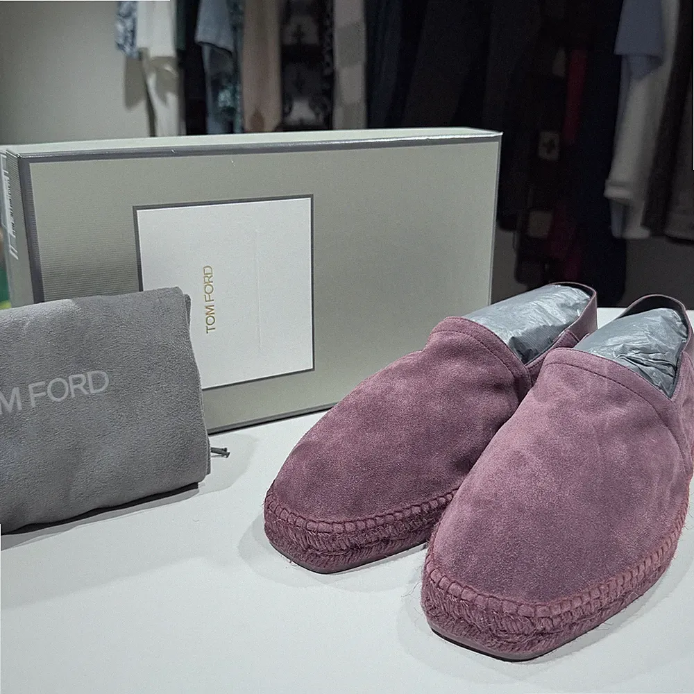 Tom Ford Wildleder Leder Espadrille Lila Halbschuhe 12 155879505 [U]