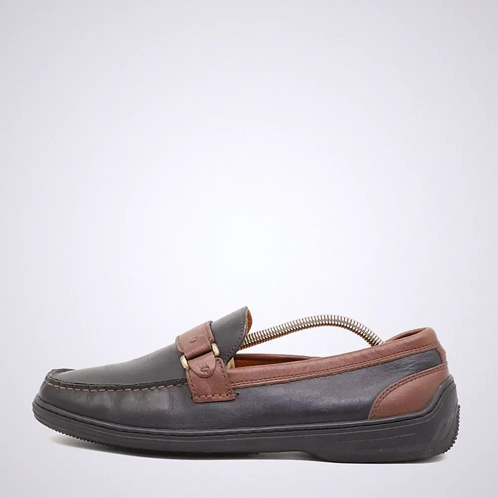 Tommy Bahama Herren TB-308 Schuh Schwarz Leder Komfort Loafer EU 43