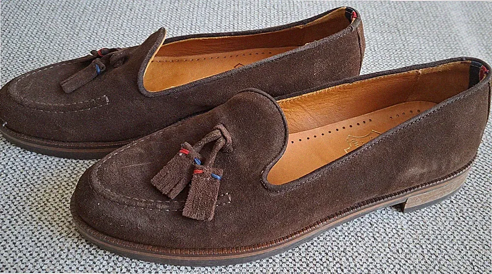 Tommy Hilfiger Loafer Tassels Mokassins Wildleder Braun Gr. 38 Top Zustand
