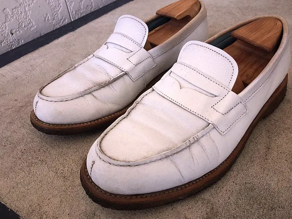 TOMORROWLAND weiße Wildleder Halbschuhe 27,5 cm leicht gebraucht Made in UK