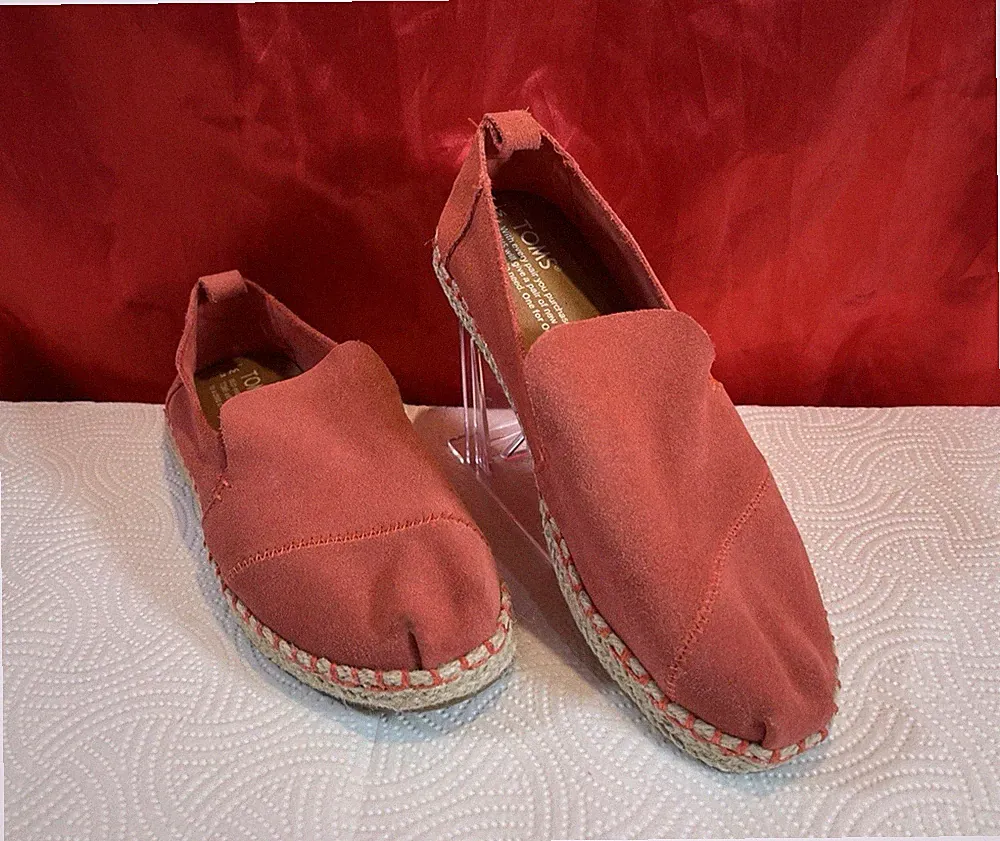 Toms DAMENSCHUHE GRÖSSE 3 UK WILDLEDER DUNKELLACHSROSA EU 35,5