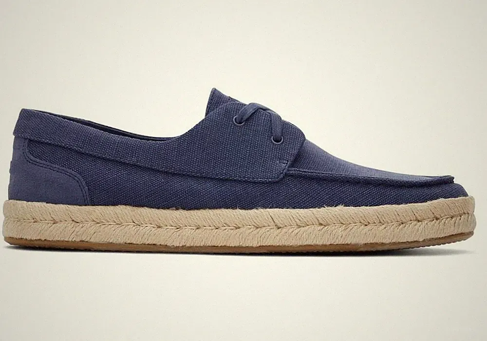 TOMS Herren Cabo Canvas Seil Sohle Schnürhalbschuh - Kadettenblau