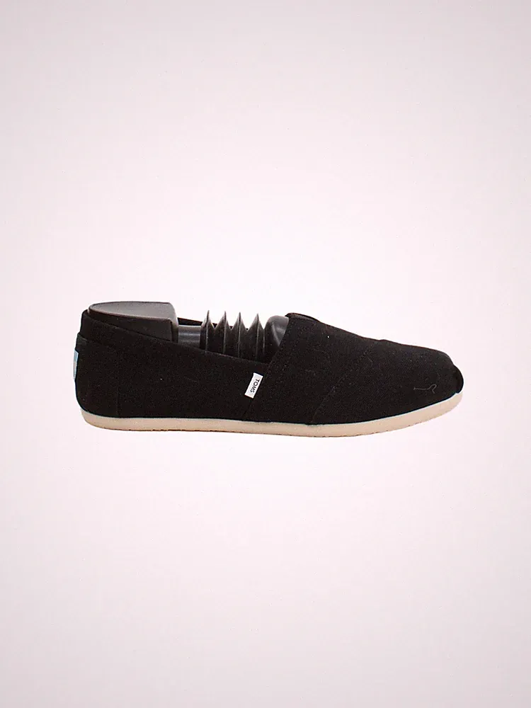 Toms Herrenschuhe UK 4,5 Schwarz 100% Baumwolle Halbschuh