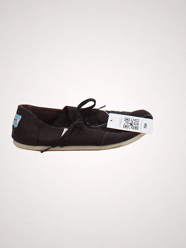 Toms Herrenschuhe UK 7 Schwarz 100% Baumwolle Halbschuh