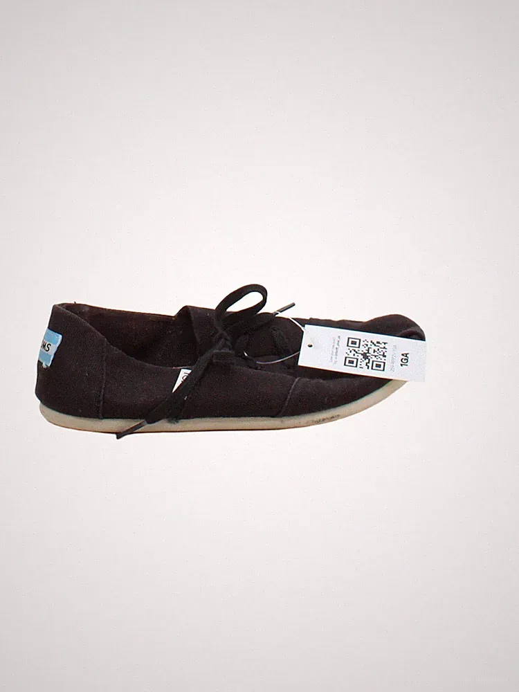 Toms Herrenschuhe UK 7 Schwarz 100% Baumwolle Halbschuh