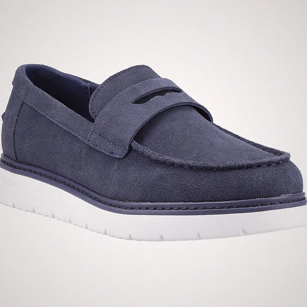 TOMS Navi TRVL LITE Havana Herren Mokassins Aus Leder In Marineblau