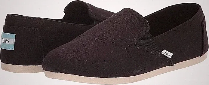 Toms Redondo Damen-Loafer flach schwarz Canvas Slipper UK 6,5 vegan Freizeit