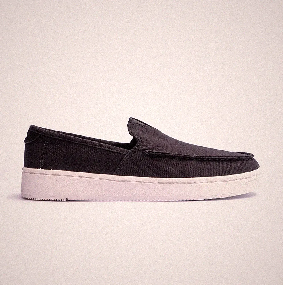Toms Trvl Herren Baumwolle Slipper Atmungsaktiv Freizeit Leicht Schwarz Schuhe