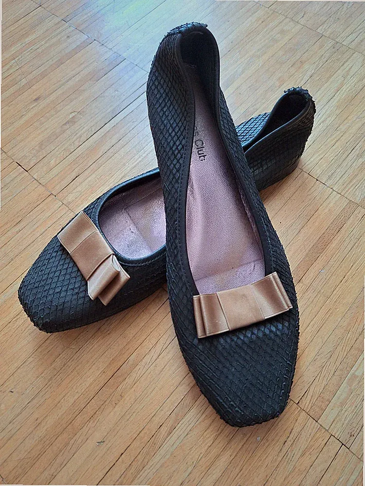 ❤️Top Ballerina Schuhe Loafer Leder Schwarz Gr 39 NP 79€