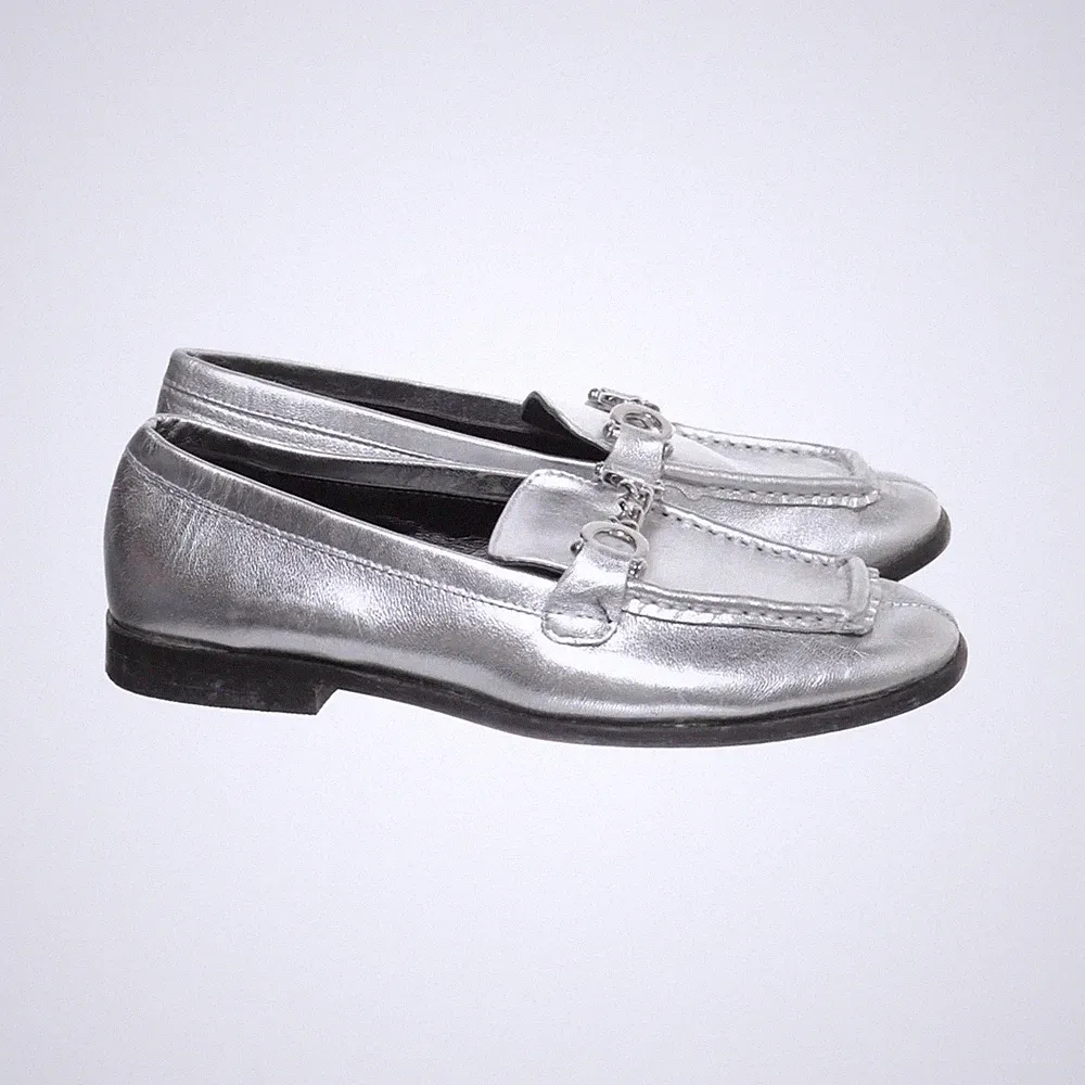 Topshop, Loafers, Größe: 36 1/2, Silber, Damen #j8T