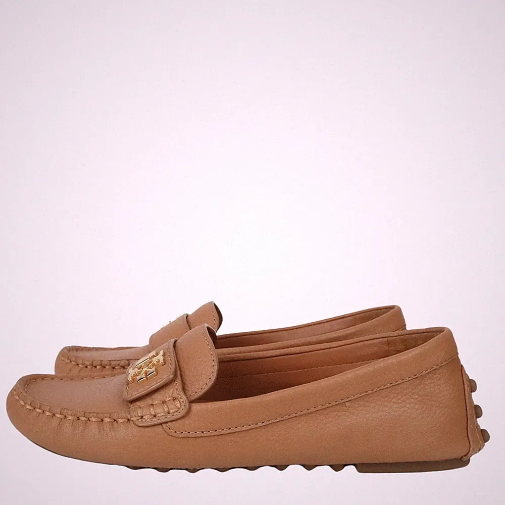 Tory Burch Damen Schuhe Loafers Gr. 36,5 Braun Leder Halbschuhe Mokassins