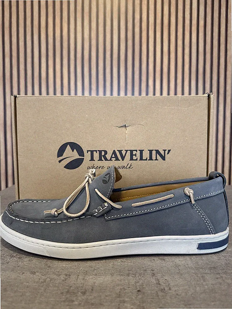 Travelin' Loafers Falmouth Gr.43 Blau Echtleder Schuh Herren NEU mit Karton