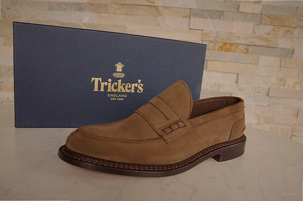 Tricker's EU 44 UK 10 Slipper Mokassins Loafers Adam braun NEU ehem UVP 585€