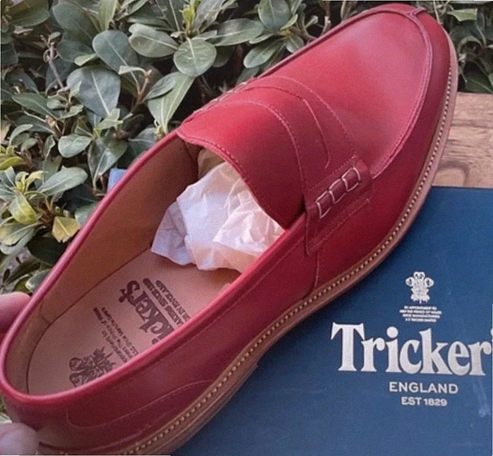 TRICKER'S JAMES LOAFER LOAFER LEDER ROT/MATT 10,5 FIT 5 NEU