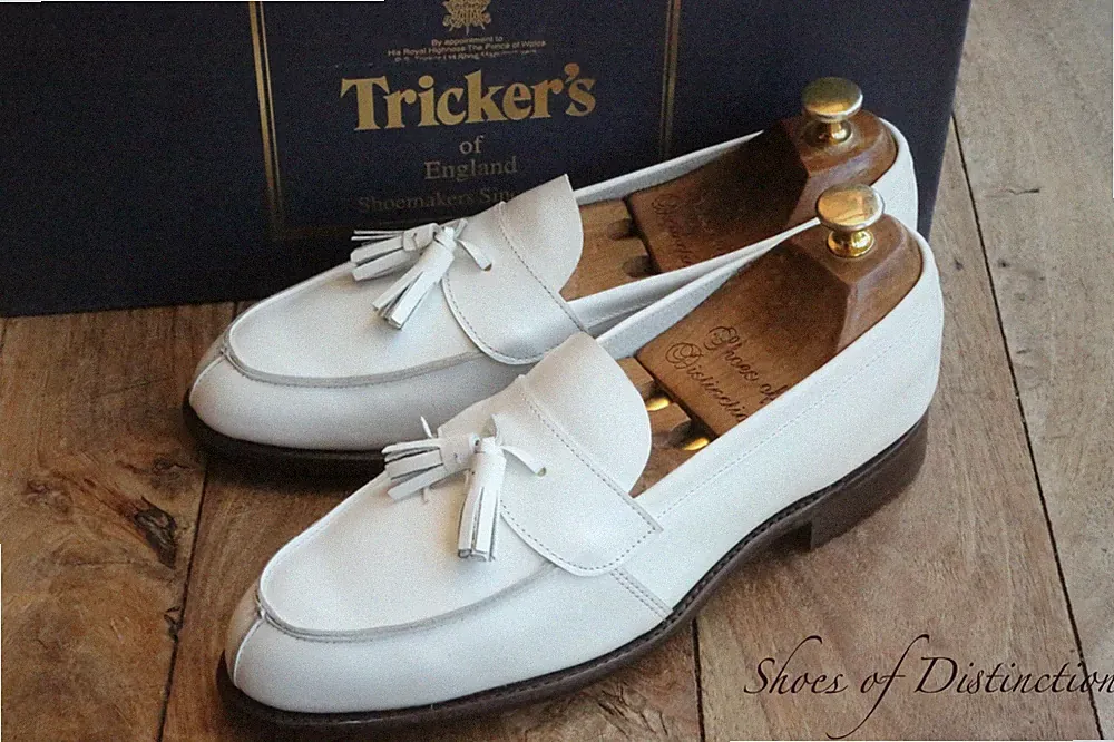 Trickers Weiß Leder Quasten Schuhe Halbschuhe Herren UK 6,5 F EU 41,5 US 7,5